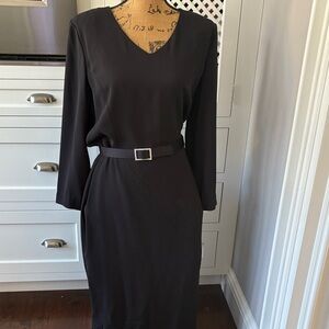 Jones New York Black Long Sleeve Dress with Belt